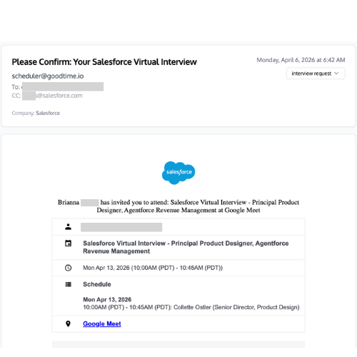 Interview or offer from Salesforce
