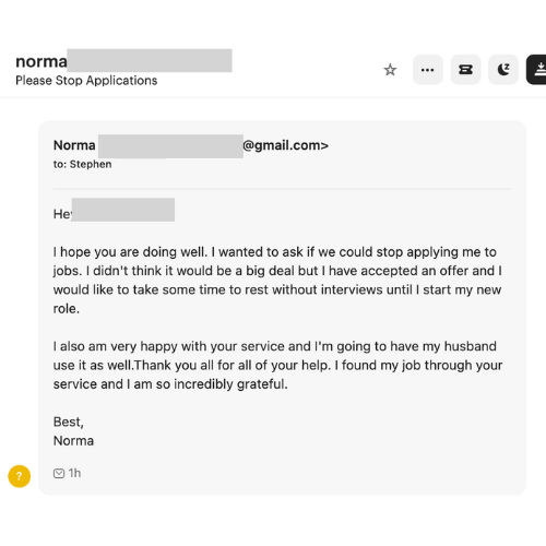 Client message — offer, raise, or inbox update