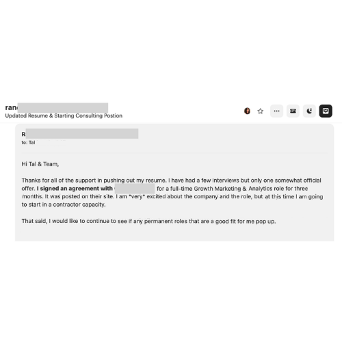 Client message — offer, raise, or inbox update