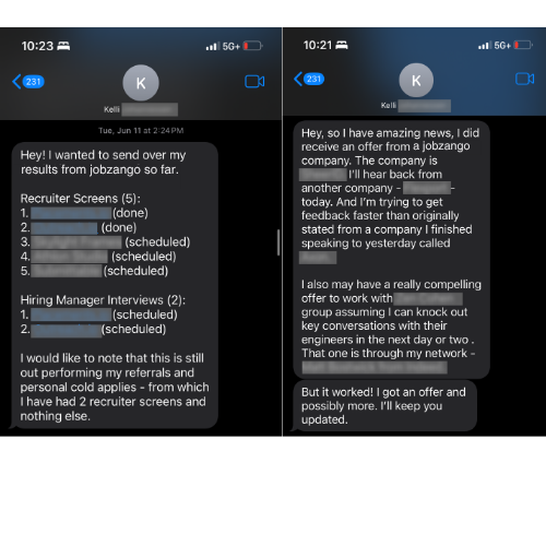 Client message — offer, raise, or inbox update