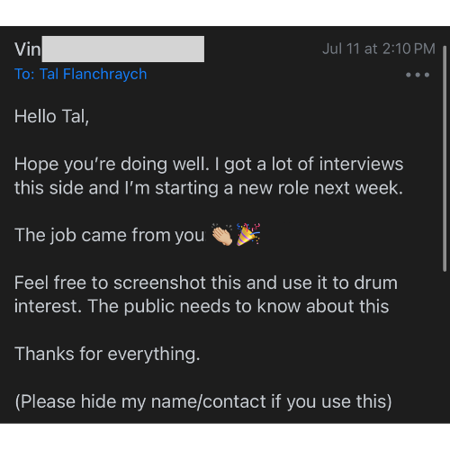 Client message — offer, raise, or inbox update