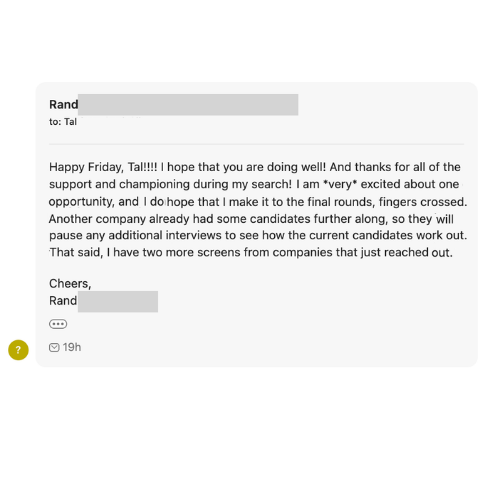 Client message — offer, raise, or inbox update