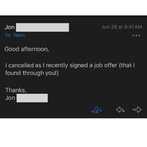 Client message — offer, raise, or inbox update