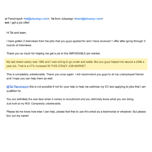 Client message — offer, raise, or inbox update