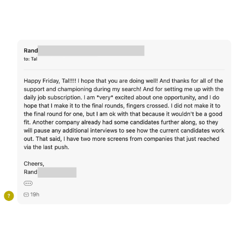 Client message — offer, raise, or inbox update