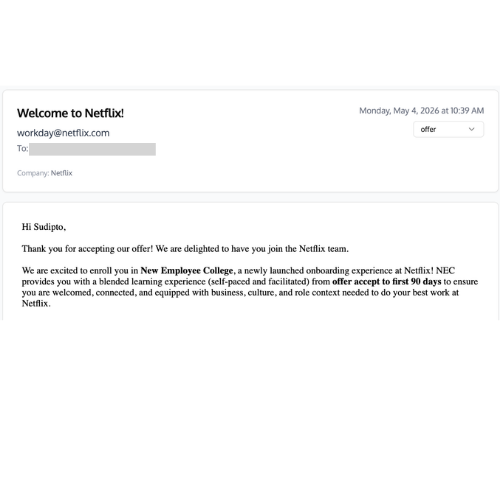 Interview or offer from Netflix