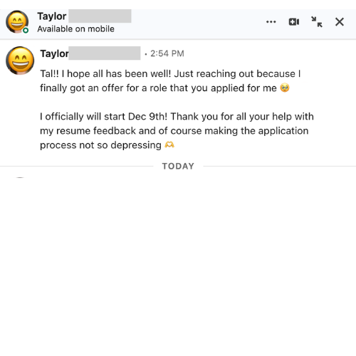 Client message — offer, raise, or inbox update