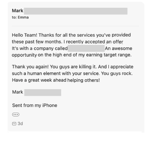 Client message — offer, raise, or inbox update